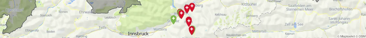 Kartenansicht für Apotheken-Notdienste in der Nähe von Fügen (Schwaz, Tirol)